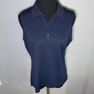 G/FORE Navy Blue Sleeveless Golf Polo
